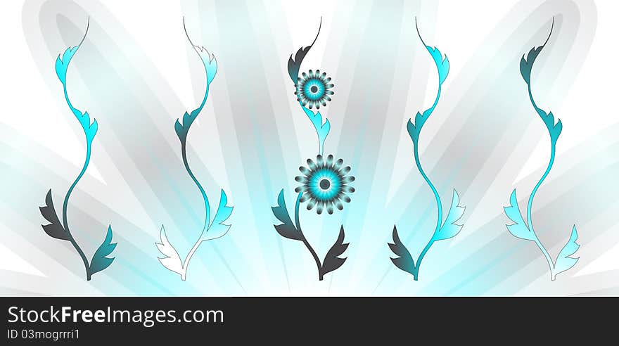 Abstract turquoise flower background illustration. Abstract turquoise flower background illustration