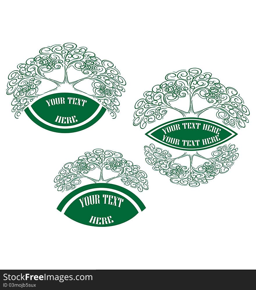 Tree spring green vector nature design