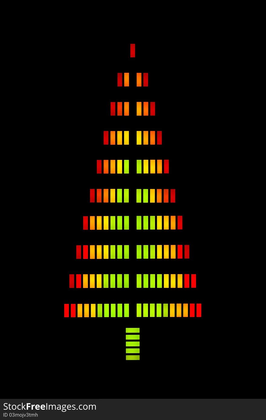 Audio level LED's from Music Studio formed into Tree. Photo composite. Audio level LED's from Music Studio formed into Tree. Photo composite.