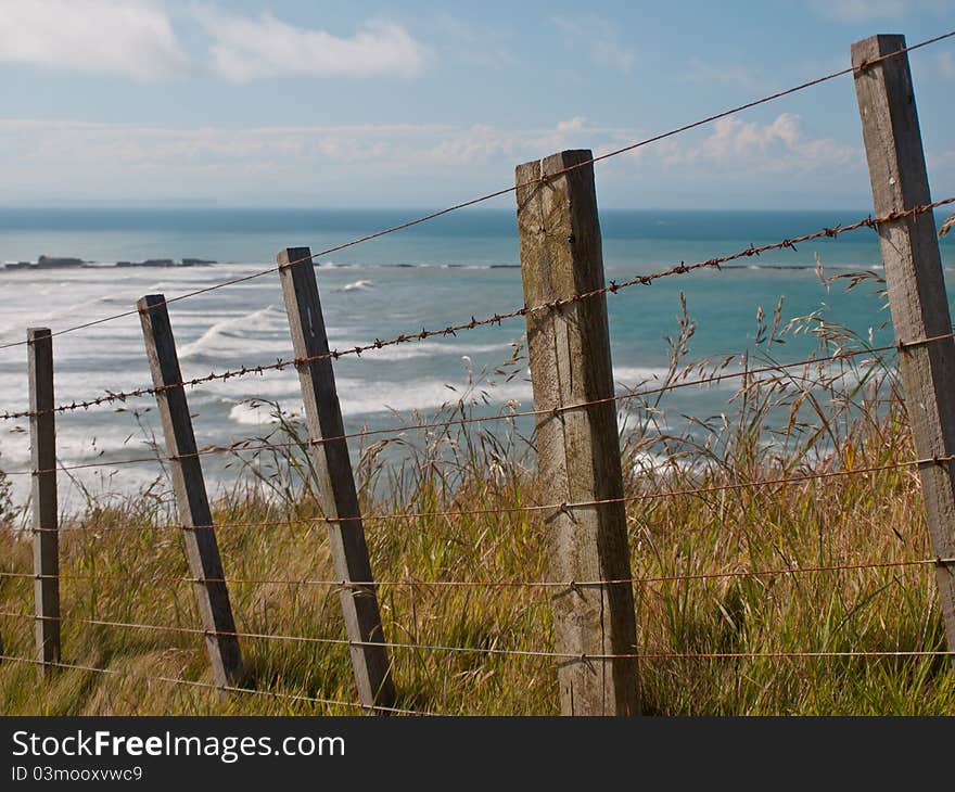 Seascape over fence