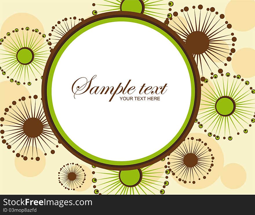 Green and brown blank abstract label background. illustration