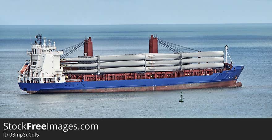 Cargo ship in the ocean