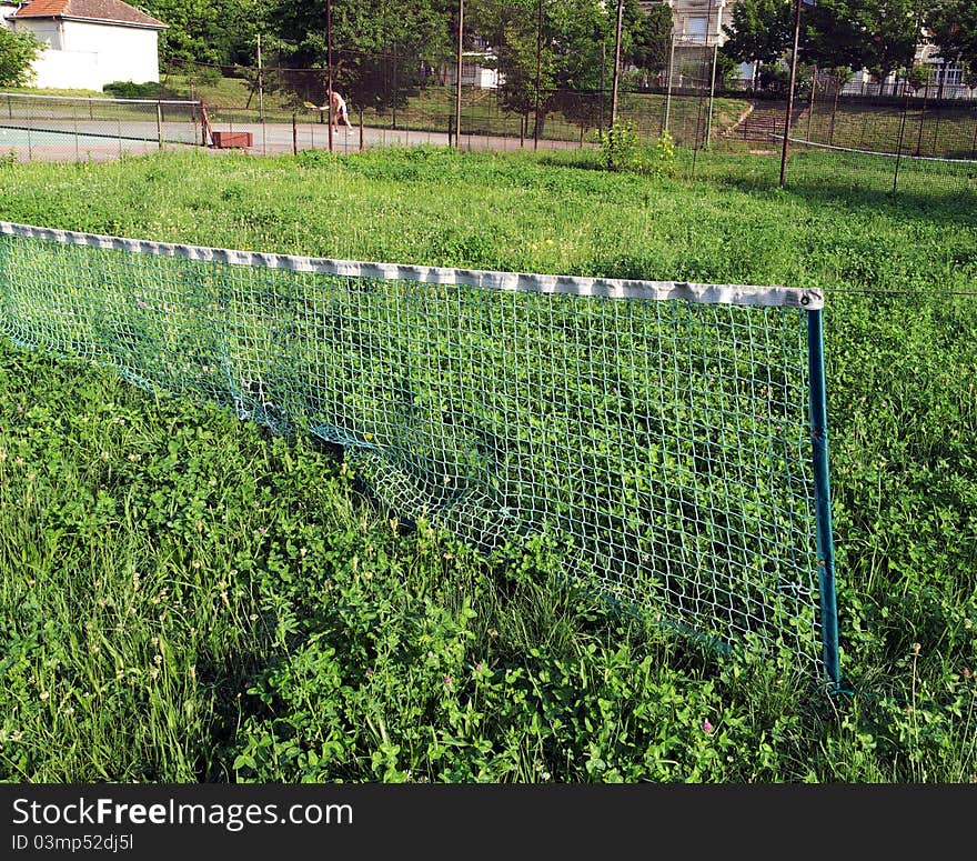 Abandoned tennis court