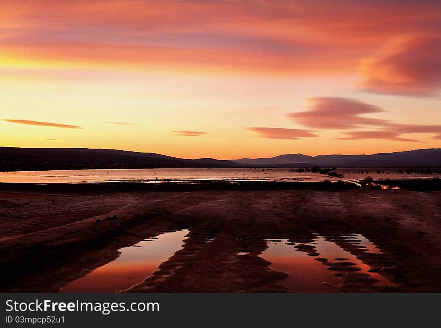 Ambient during dusk with reflections. Ambient during dusk with reflections