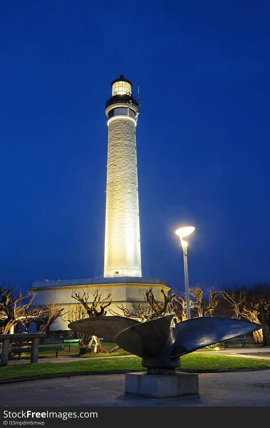 The historic lighthouse at Biarritz in France. The historic lighthouse at Biarritz in France