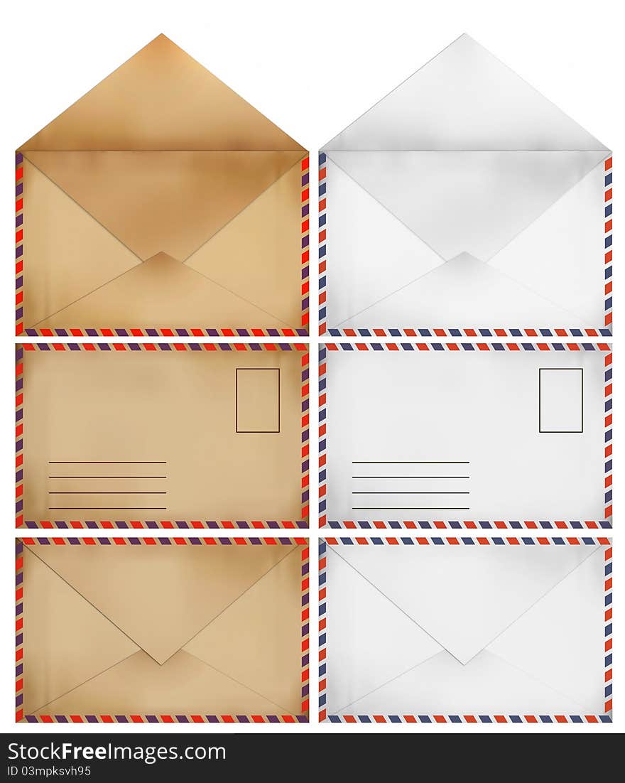 Brown And White Old Envelopes