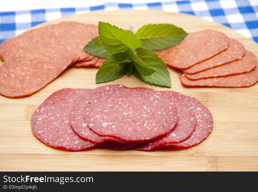 Salami on edge board