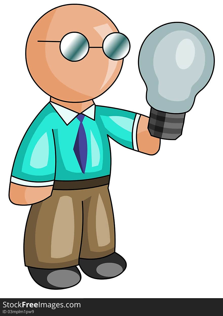 Man with a light bulb