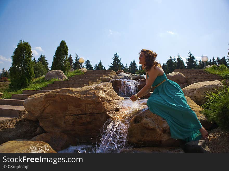 Extraordinarily Beautiful Girl In A Blue Dress