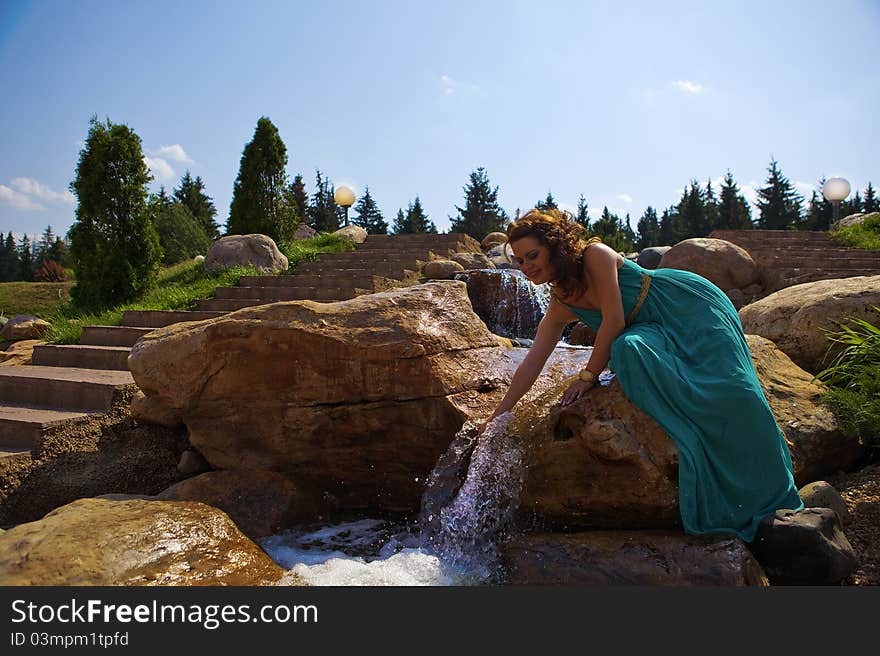 Extraordinarily Beautiful Girl In A Blue Dress