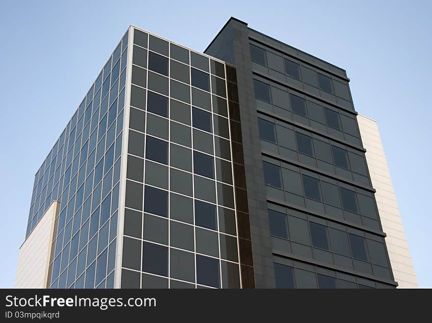 Modern office building with gray and white walls. Modern office building with gray and white walls