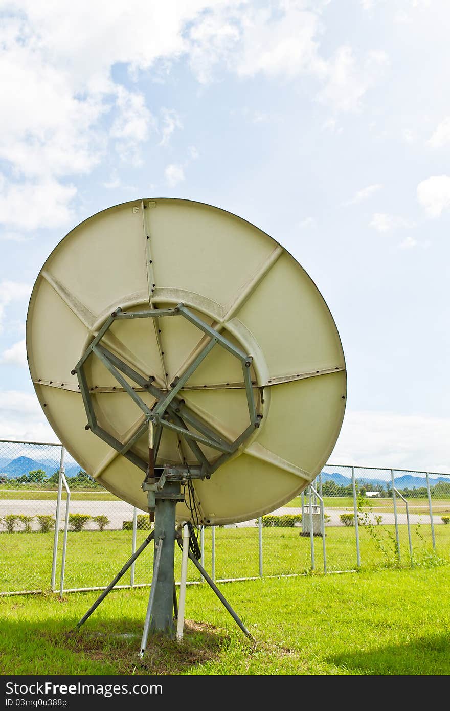 Satellite dish at the airport