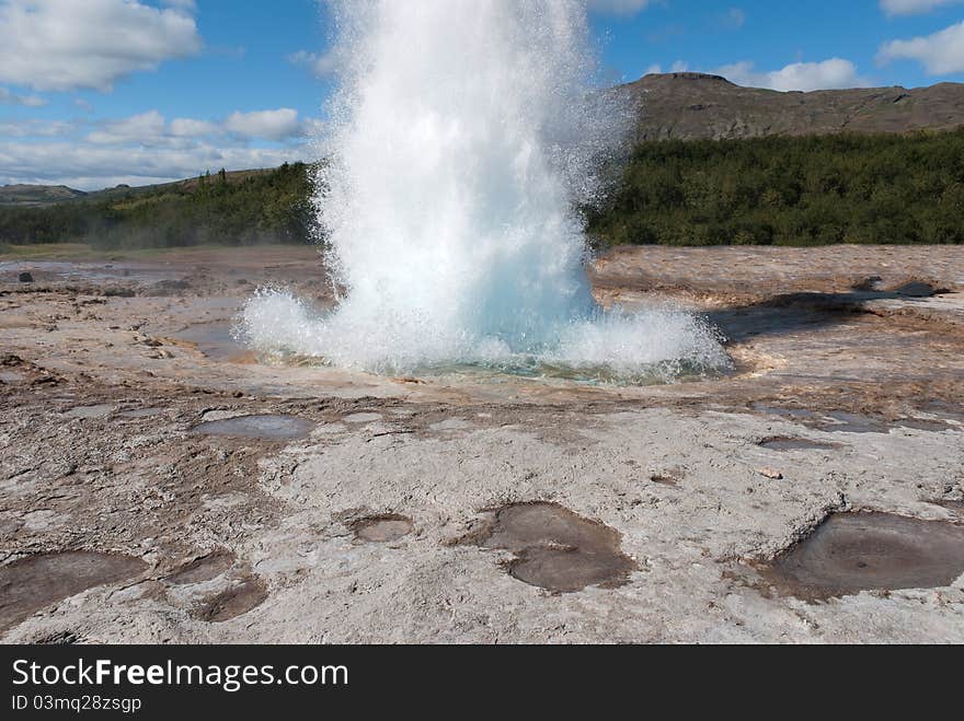 Eruption of a geyser