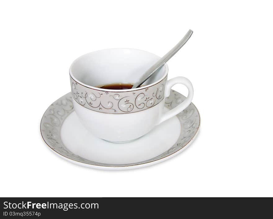 White coffee cup on white background. White coffee cup on white background