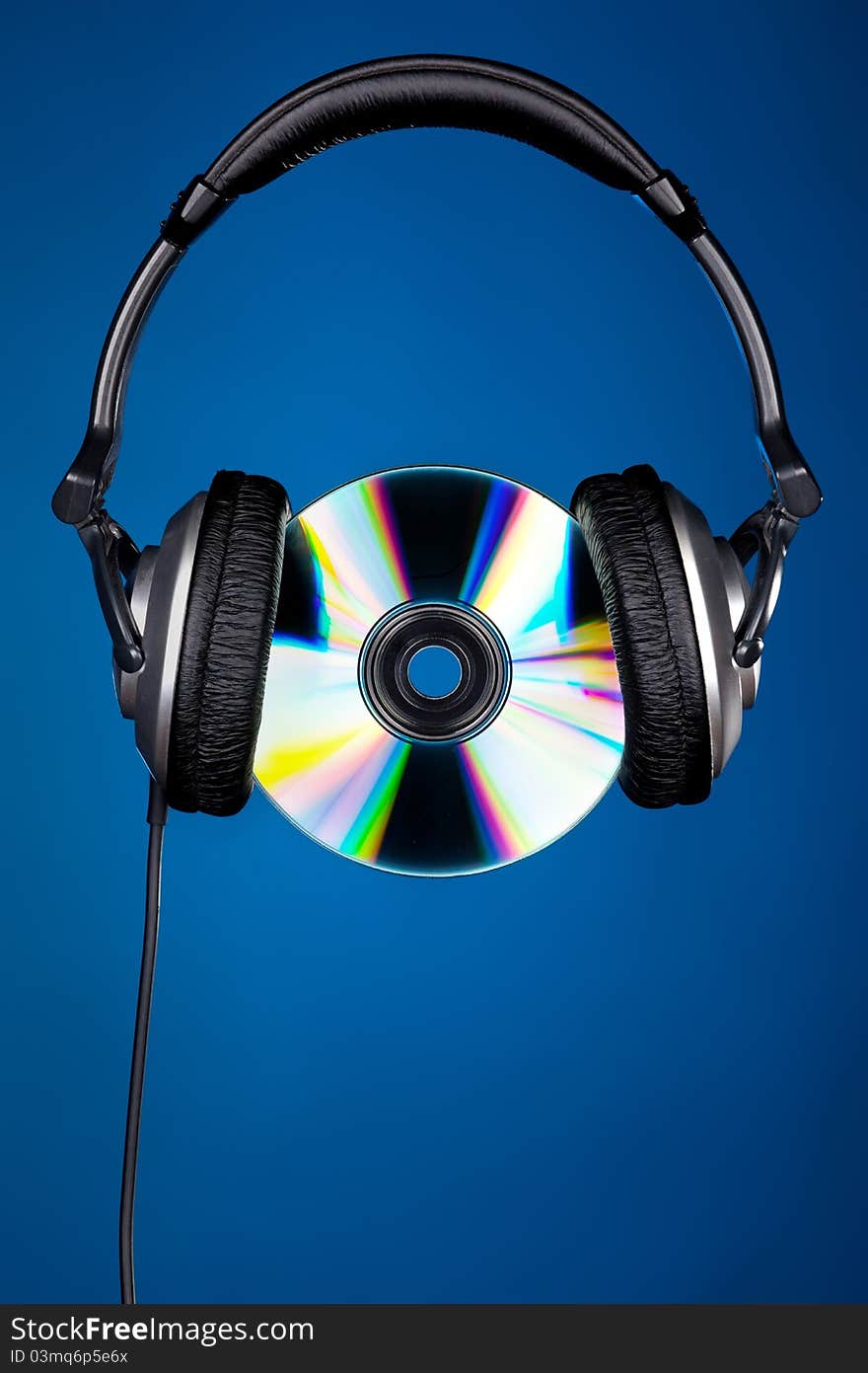 CD disc with headphones