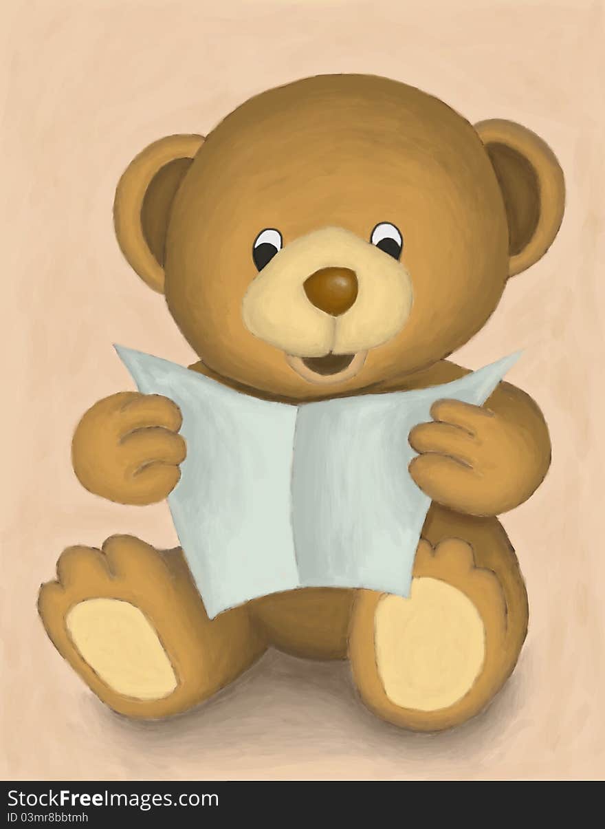 Teddy bear reading a letter