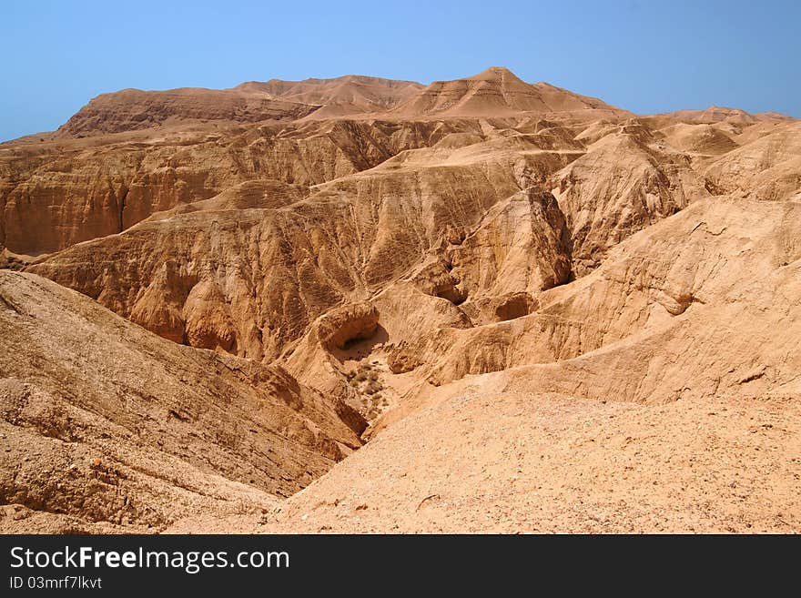 Orange desert canyon in bright day