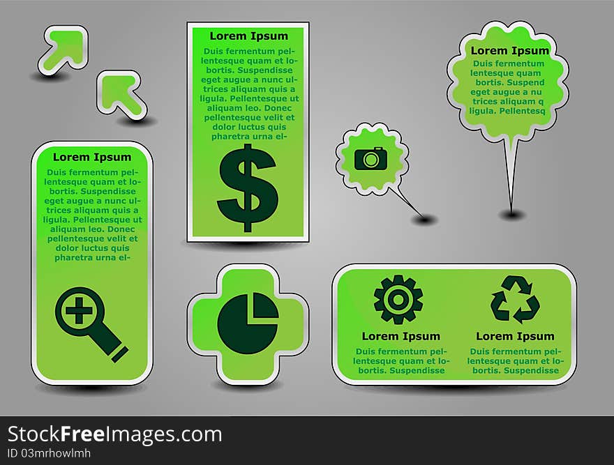 Green website elements collection for your business