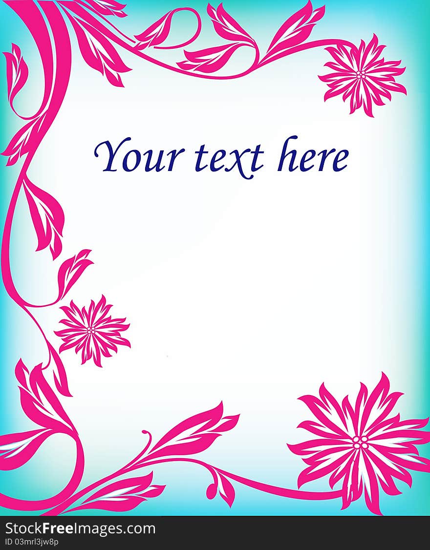 Bright color frame with graphical elements