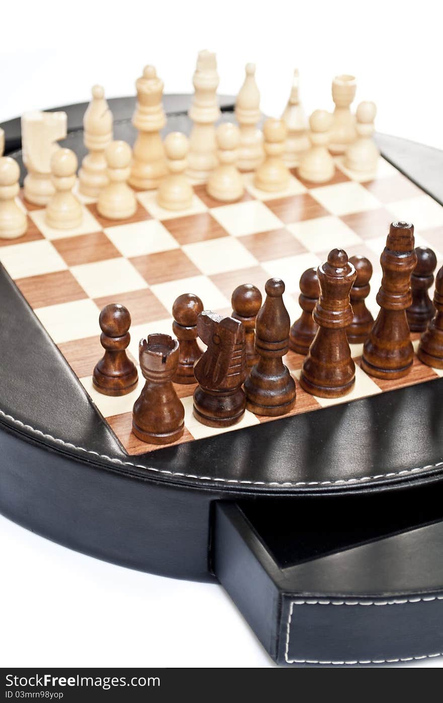 Chessboard isolated on white background