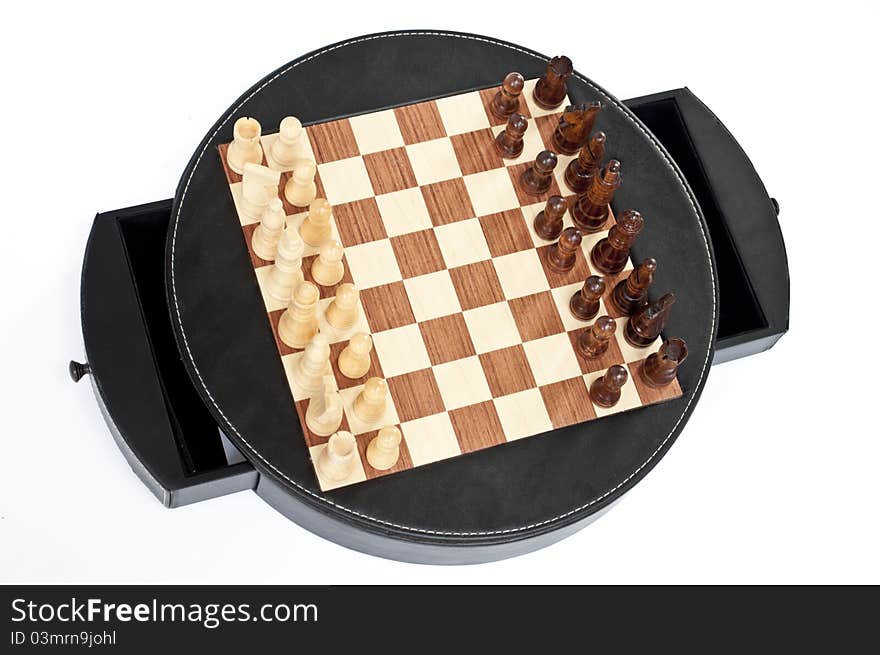 Chessboard isolated on white background