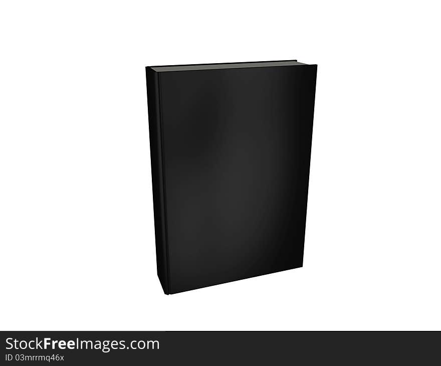 Black book blank isolated on white, 3d render