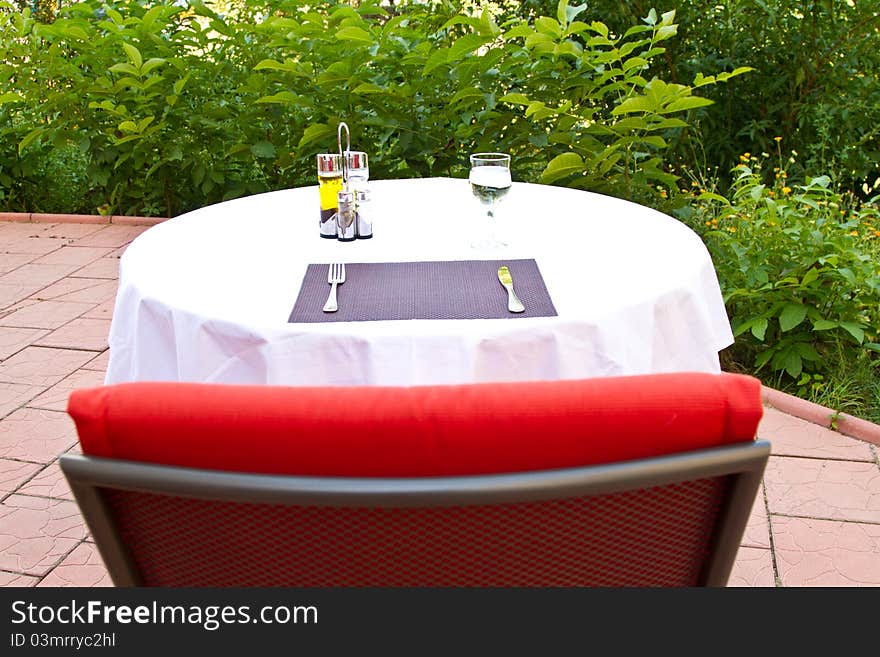 Dinner setting on the terrace