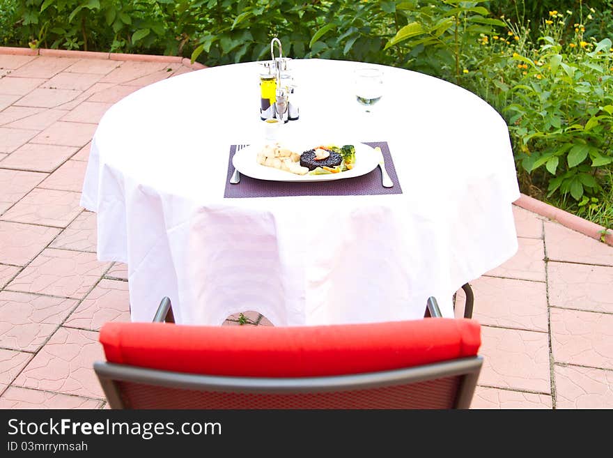 Dinner setting on the terrace