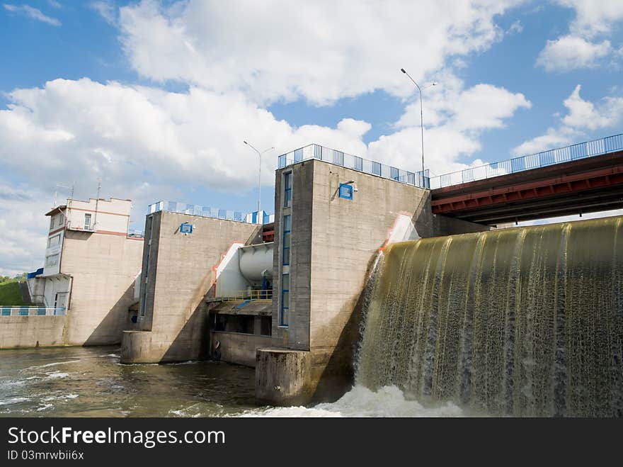 Water plummets many feet down the face in eastern Poland. Water plummets many feet down the face in eastern Poland