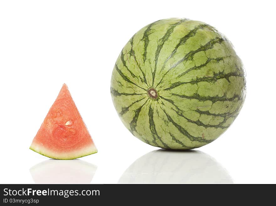 A fresh ripe watermelon