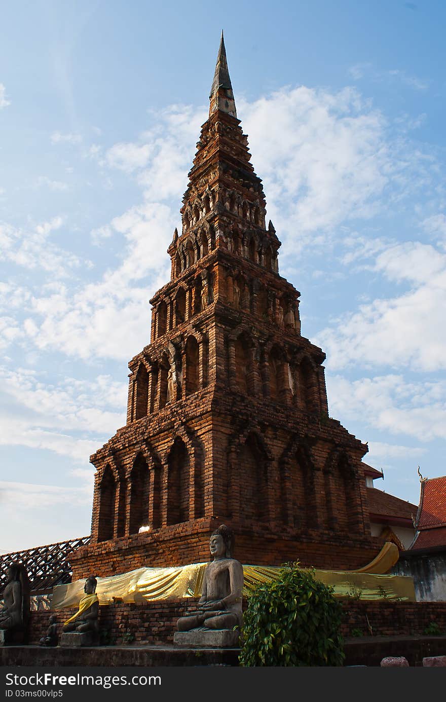 Hariphunchaitemple in lamphun of thailand. Hariphunchaitemple in lamphun of thailand