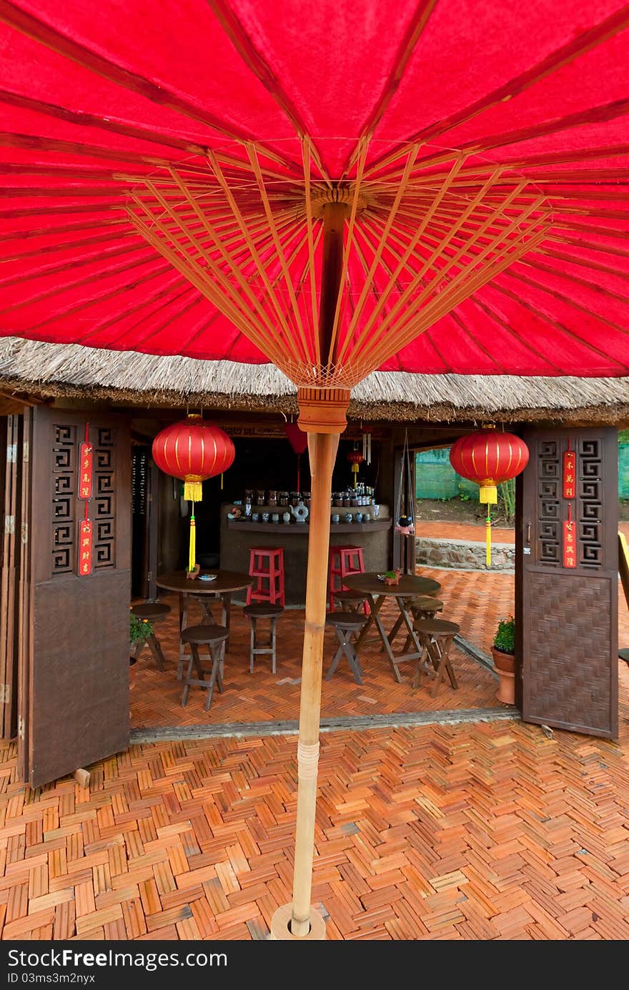 A Chinese Tea Shop on high mountain in Pai District, Thailand.