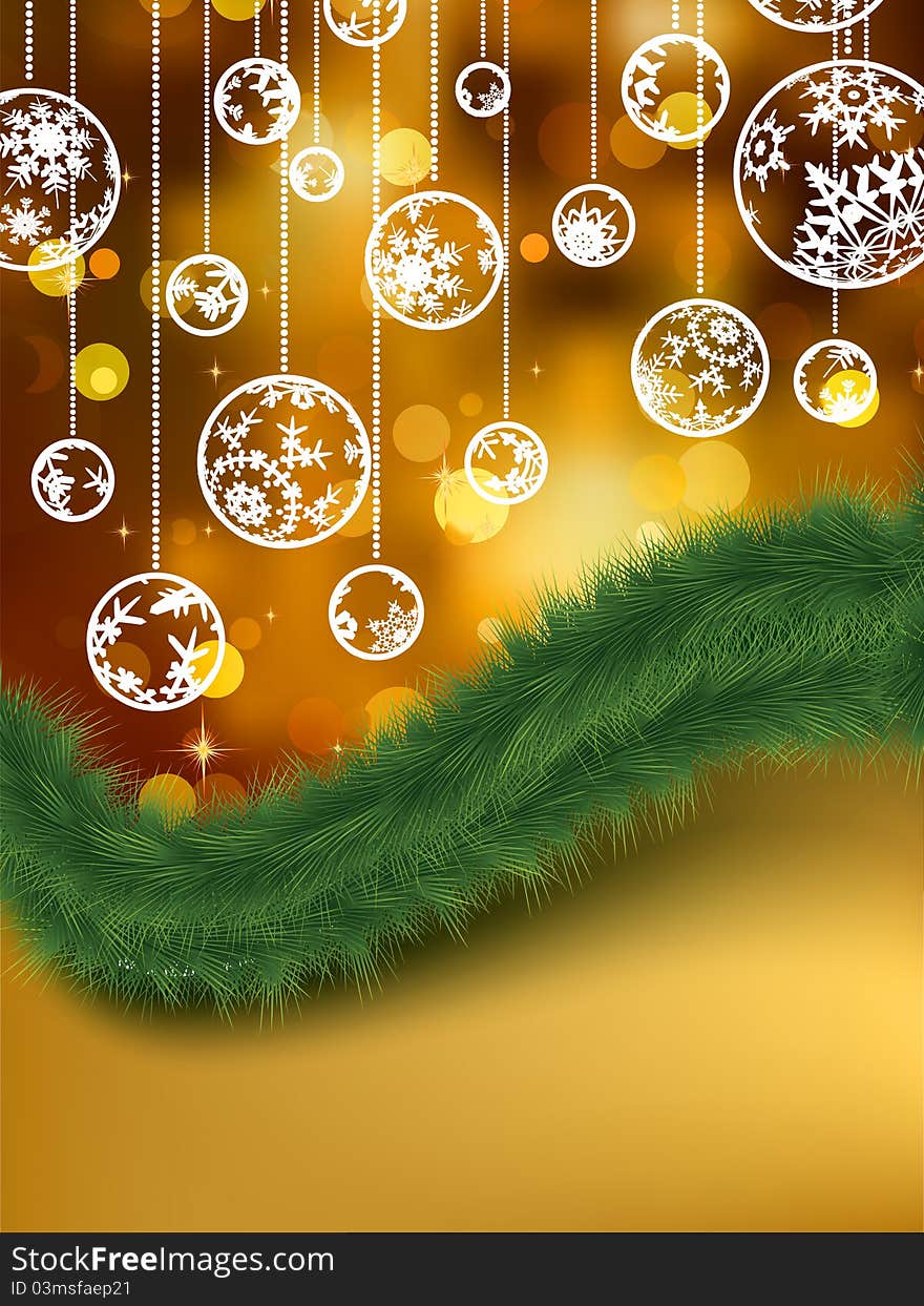 Elegant Golden Christmas Background. EPS 8