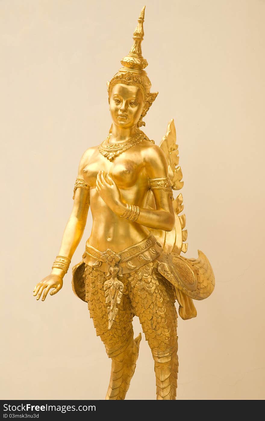 Golden angle statue in Thai temple