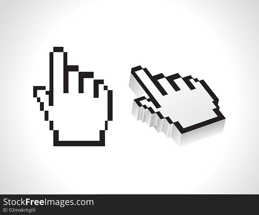 Abstract hand cursor illustration