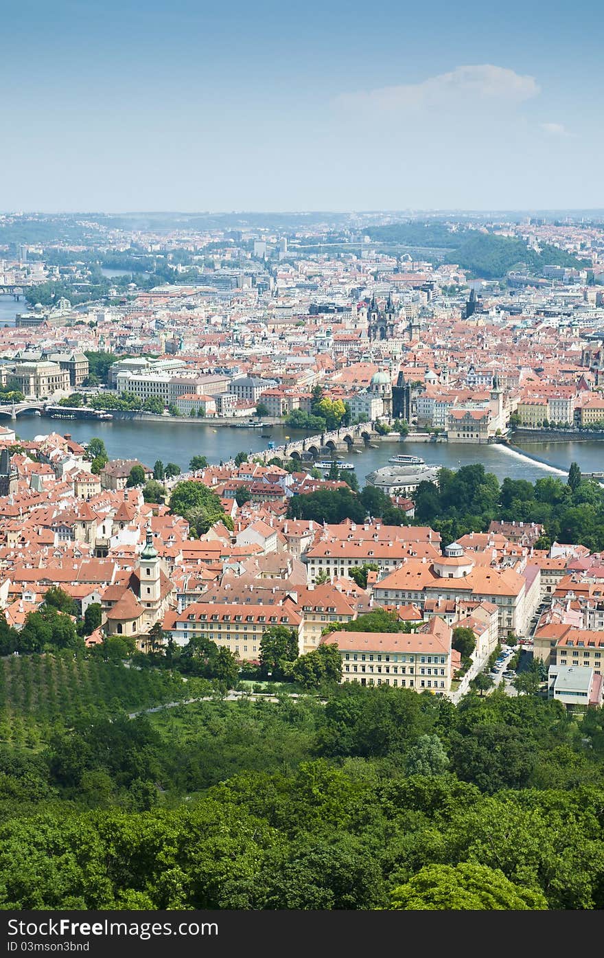 Prague skyline from Petrin Tower