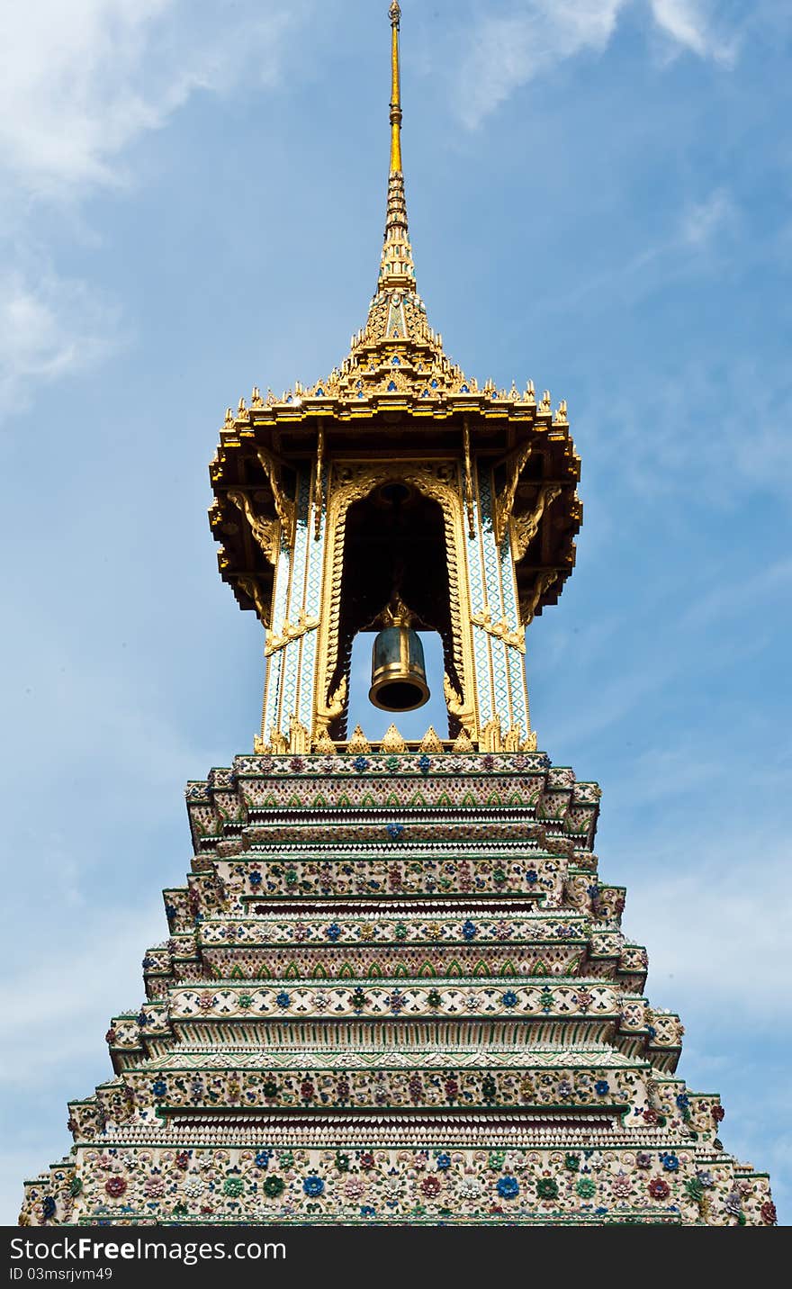 Belfry pagoda in Wat Prakaew in Bangkok,Thailand. Belfry pagoda in Wat Prakaew in Bangkok,Thailand