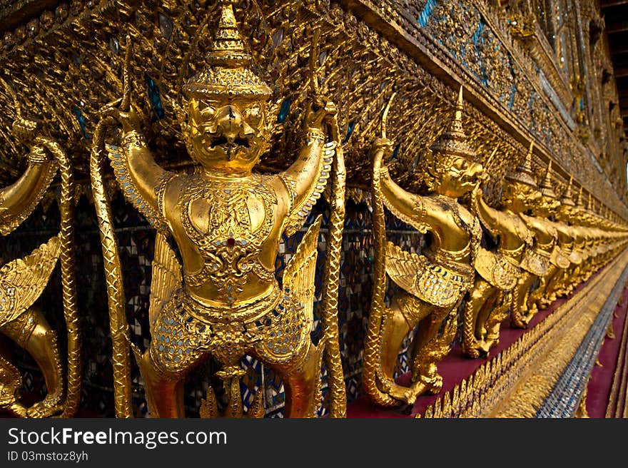 Ancient Decoration At Wat Prakaew in Bangkok,Thailand