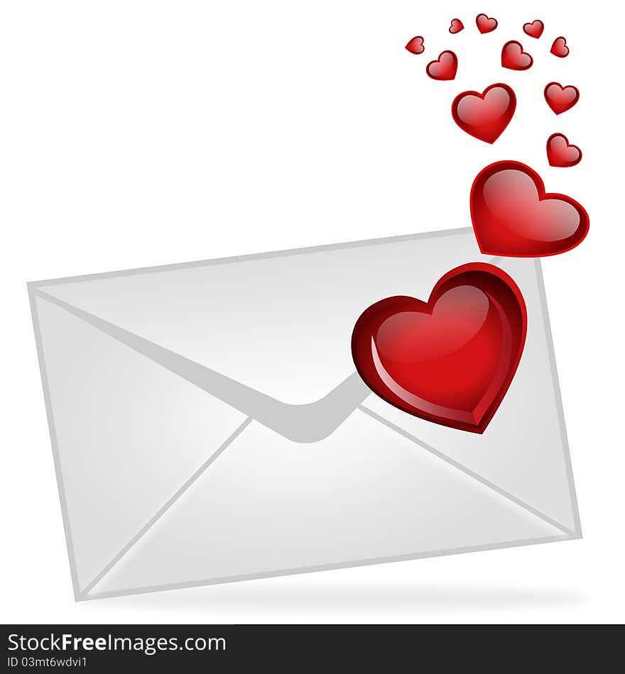 Illustration of a love letter. Illustration of a love letter