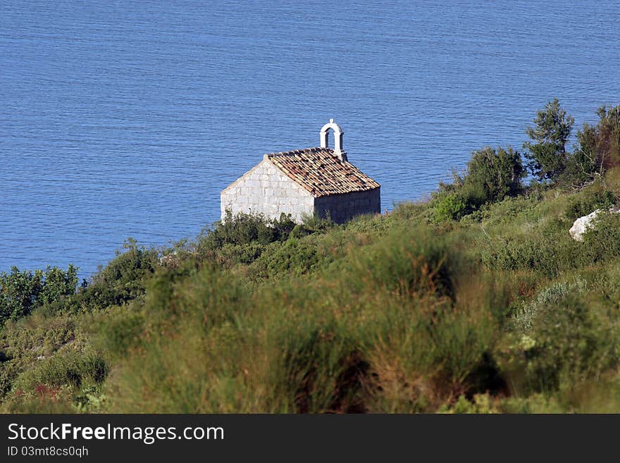 A little church above the Adriatic coast