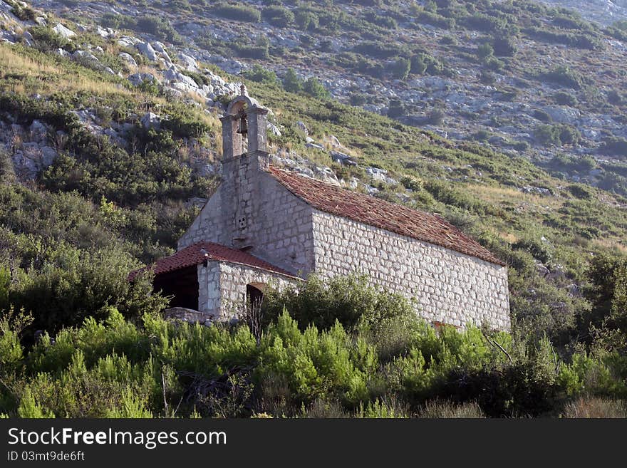 A little church above the Adriatic coast