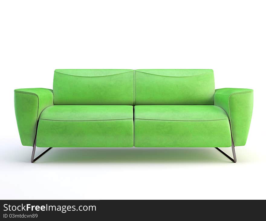 Stylish 3d sofa isolated on the white background. Stylish 3d sofa isolated on the white background