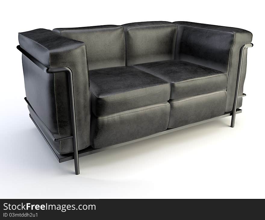 Stylish 3d sofa isolated on the white background. Stylish 3d sofa isolated on the white background