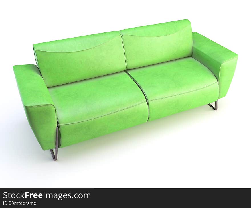 Stylish 3d sofa isolated on the white background. Stylish 3d sofa isolated on the white background