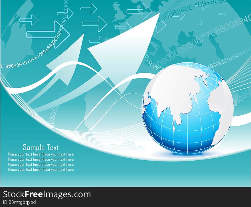 Abstract business background with globe illustration