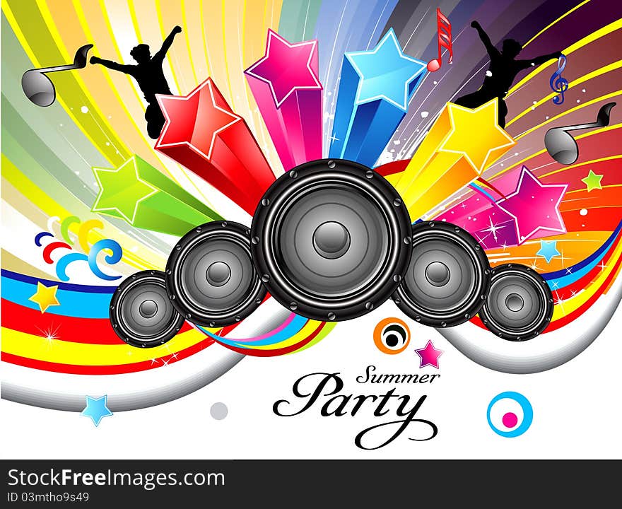 Abstract colorful musical background illustration. Abstract colorful musical background illustration