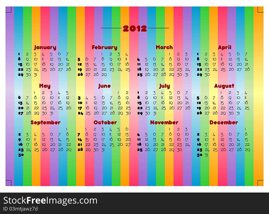 Creative 2012 calender template