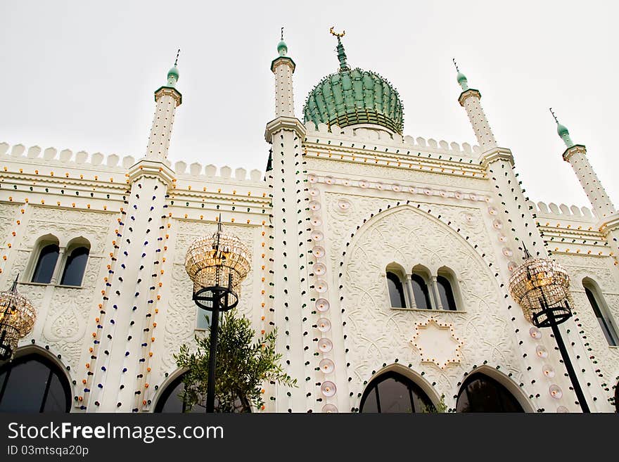 A building in tivoli at Copenhagen, Denmark. A building in tivoli at Copenhagen, Denmark