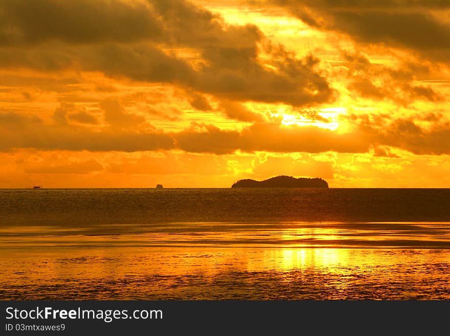 Sunset at Andaman Sea Satun Thailand