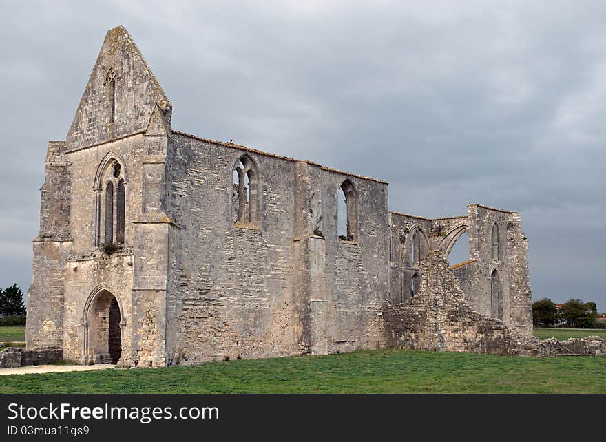 Old ruins of a french medieval church,dating back to 11th century,on the french island of ile de re,france,fall 2010. Old ruins of a french medieval church,dating back to 11th century,on the french island of ile de re,france,fall 2010.